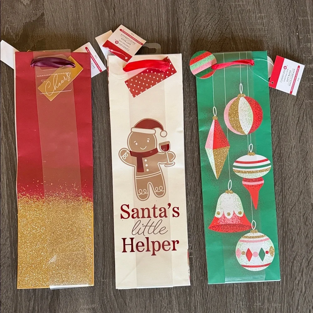 Christmas Wine Gift Bag 3 Sets of 2
